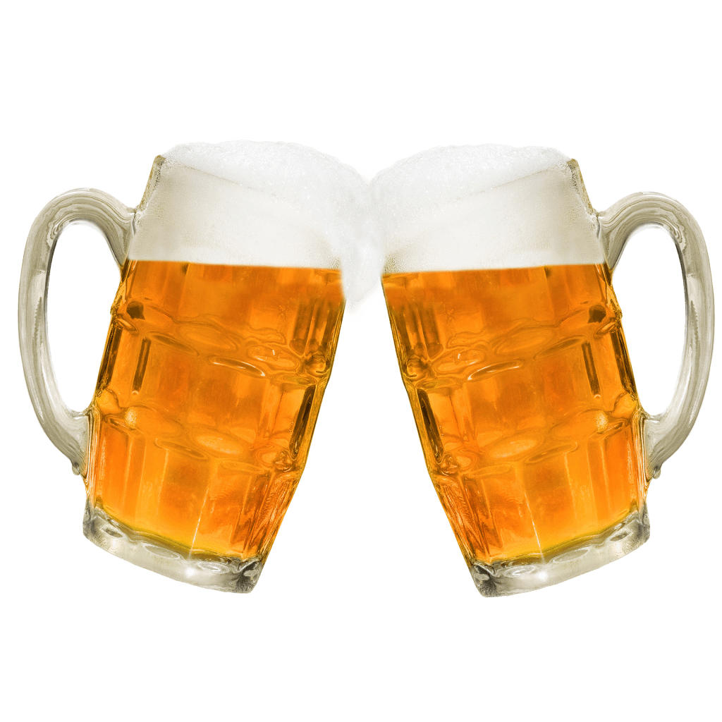 Dos jarras de cerveza chocándose